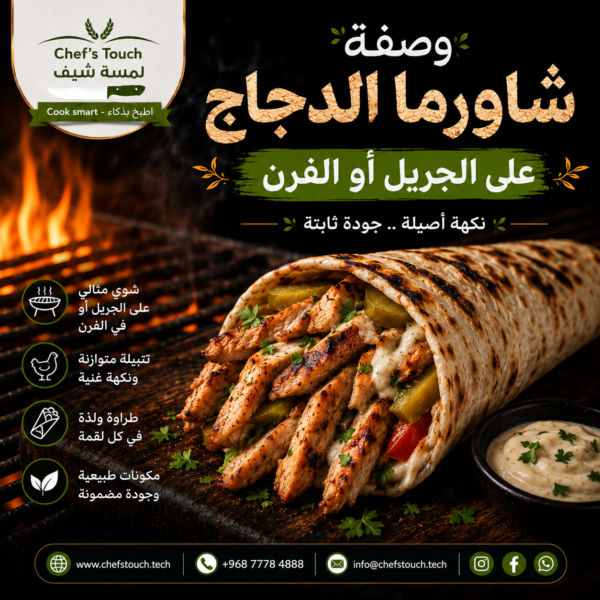 17195b36-07a2-4f2e-8a10-a1578667788b شاورما دجاج جريل او فرن \ مخصصة مطاعم